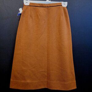 Vintage Catalina Wool Doubleknit A Line Skirt Brown Pull On Tag Size 9 10